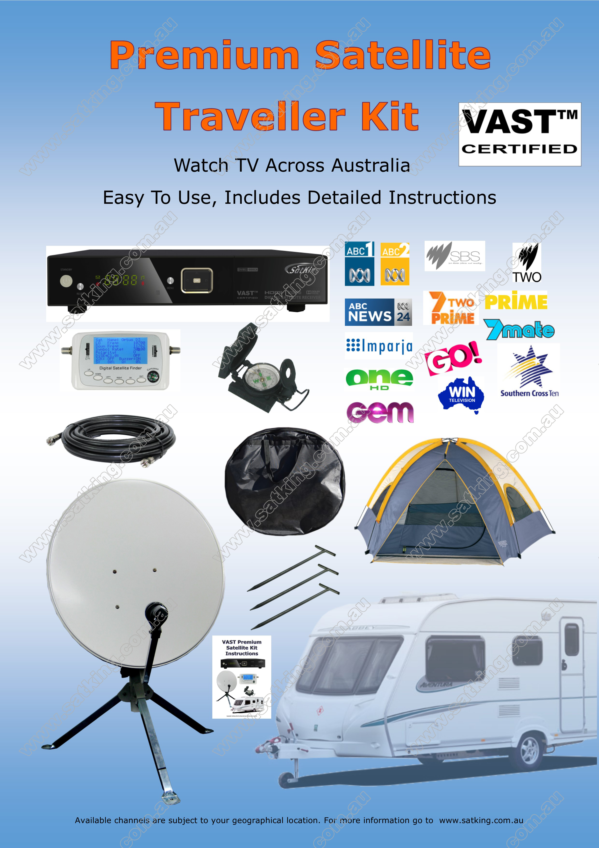 Vast Satellite TV Premium Traveller Kit